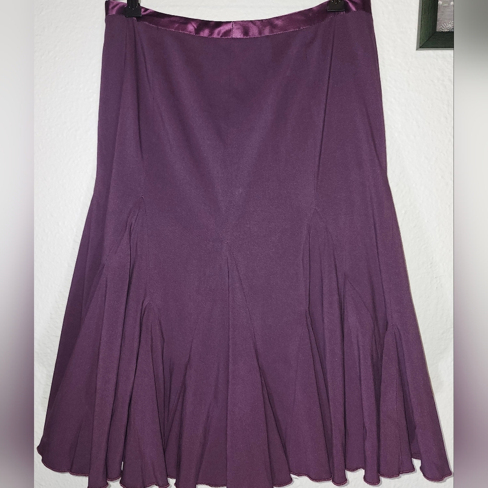 Elevenses * By Anthropologie Plum Mid Length "Dancer" Skirt Size 6 - Picture 6 of 9